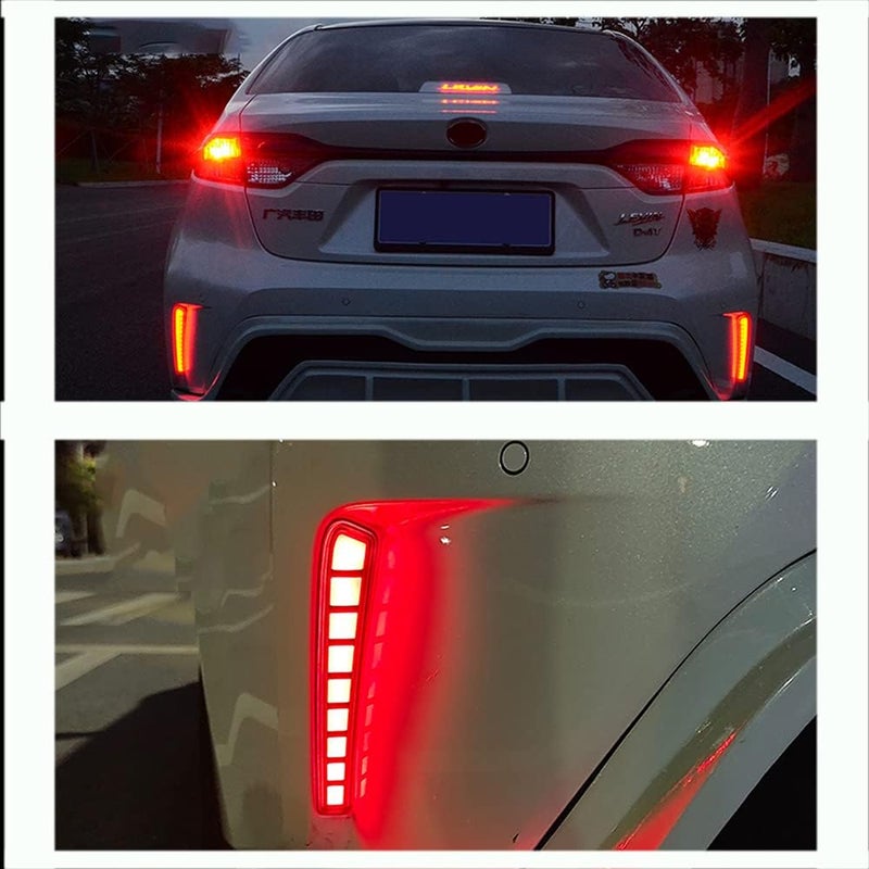 PGTOPONE Smoked LED Rear Bumper Reflectors Fog Brake Tail Light Sequential Turn Signal Lamps Accessories Kit For 2020 2021 2022 2023 Toyota Corolla L LE SE (Rear Fog Light B) - Image 5